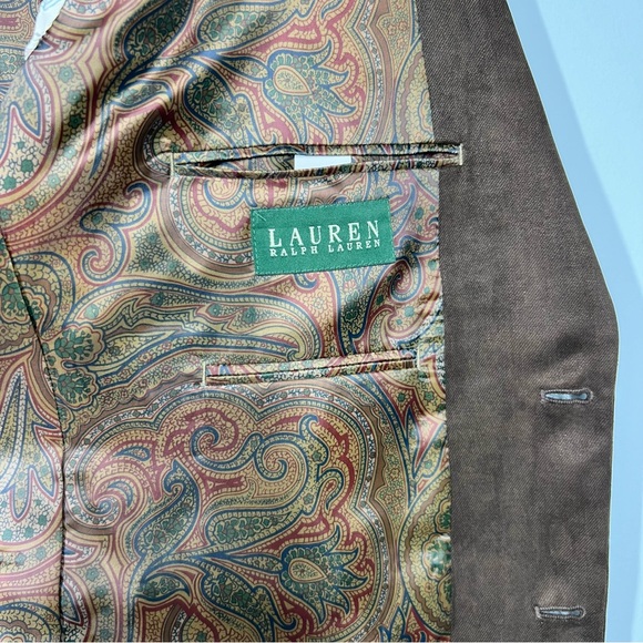 Lauren Ralph Lauren Sport Coat Men’s 44L Single Breast Faux Suede Blazer 110724 - Picture 15 of 16